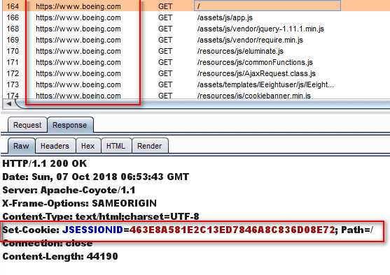 cookie attributes boeing.com