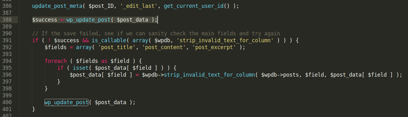 wordpress blog update post